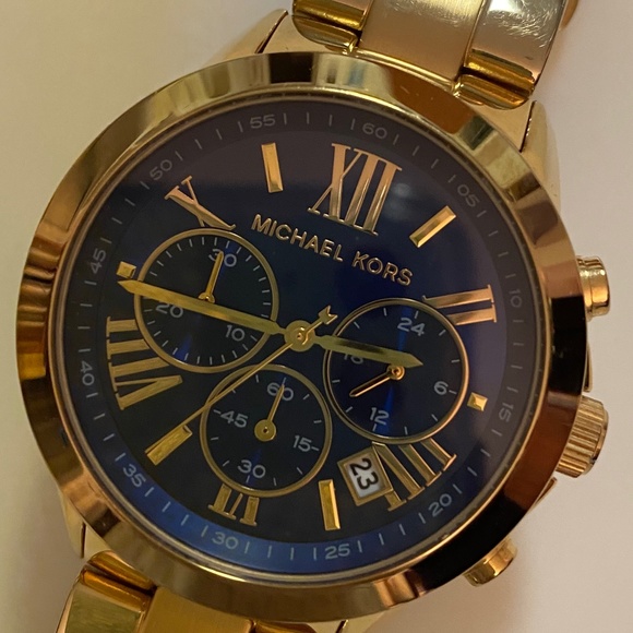 Micheal Kors Gold Watch with Navy Face main image 4